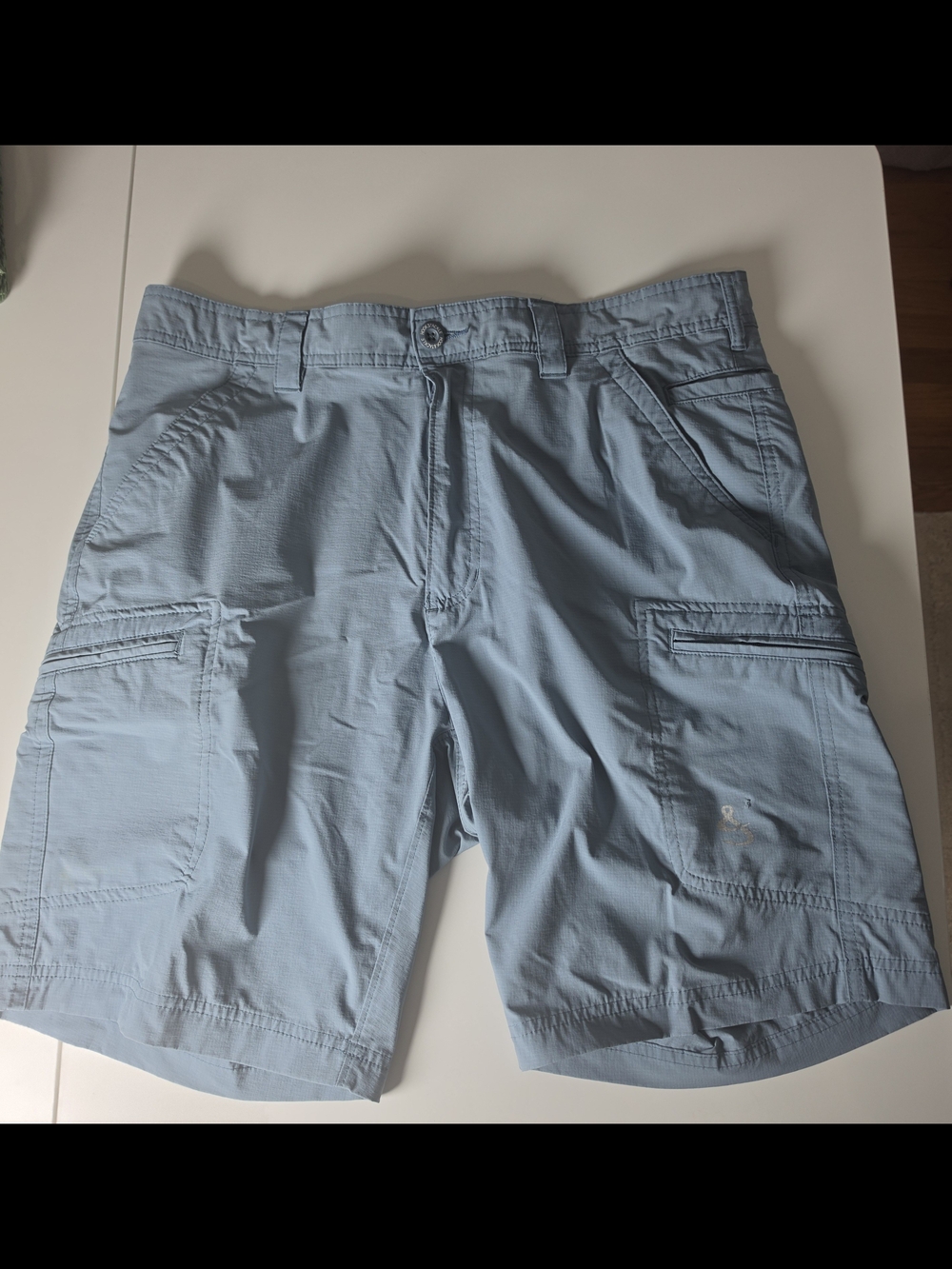 Hook & Tackle Performance Cargo Shorts Mens 34 Blue Ripstop Fishing Outdoor